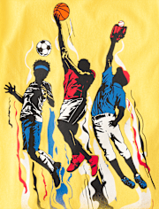 T-shirt graphique pour garçon avec joueur de sport