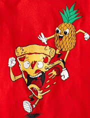 T-shirt graphique pour garçon avec motif pizza à l'ananas