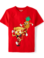 T-shirt graphique pour garçon avec motif pizza à l'ananas