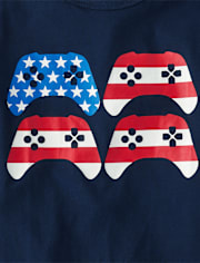 Boys American Flag Gamer Graphic Tee
