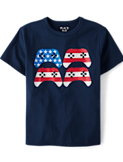 Boys American Flag Gamer Graphic Tee