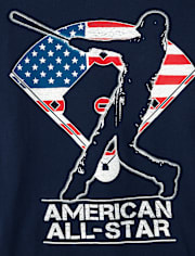 Boys Baseball American All-Star Graphic Tee