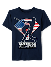 Boys Baseball American All-Star Graphic Tee