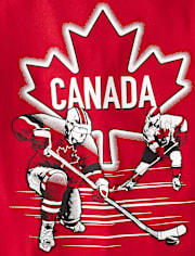 T-shirt graphique de hockey sur glace pour garçons - Fête du Canada