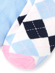 Lot de 2 paires de chaussettes montantes à motif argyle pour fille