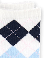 Lot de 2 paires de chaussettes montantes à motif argyle pour fille