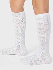 Girls Heart Pointelle Knee Socks 2-Pack