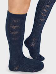 Girls Heart Pointelle Knee Socks 2-Pack