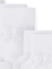 Lot de 6 paires de chaussettes à revers en dentelle pour filles