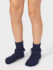 Girls Lace Turn Cuff Socks 6-Pack