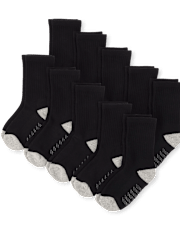 Boys Cushioned Crew Socks 10-Pack