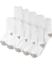 Boys Cushioned Crew Socks 10-Pack
