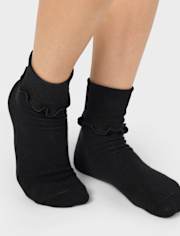 Lot de 6 paires de chaussettes à volants et revers pour fille