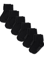 Lot de 6 paires de chaussettes à revers pour tout-petits