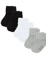 Lot de 6 paires de chaussettes à revers pour tout-petits