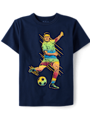 Boys Soccer Player Graphic Tee