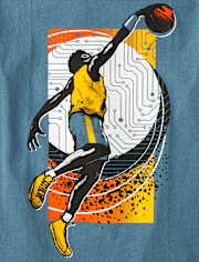 Boys Basketball Player Graphic Tee