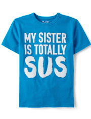 Boys Sister Is Sus Graphic Tee