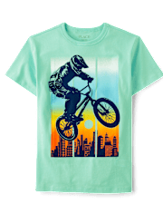 T-shirt graphique motard pour garçon