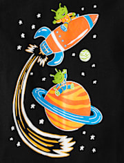 Baby And Toddler Boys Glow Space Alien Graphic Tee