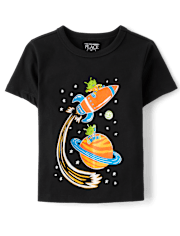 Baby And Toddler Boys Glow Space Alien Graphic Tee
