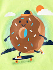 Baby And Toddler Boys Doughnut Skateboard Graphic Tee