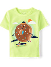 Baby And Toddler Boys Doughnut Skateboard Graphic Tee