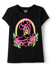 Girls Cowgirl Boot Graphic Tee