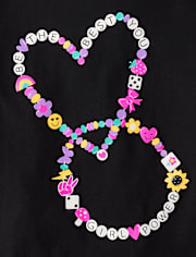 Girls Beaded Bracelet Graphic Tee