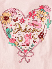 Girls Western Heart Graphic Tee