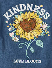 Girls Kindness Sunflower Graphic Tee