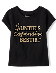 Baby And Toddler Girls Auntie's Expensive Bestie Graphic Tee
