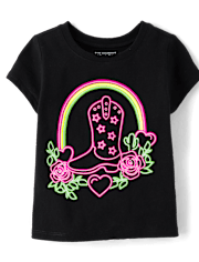 Baby And Toddler Girls Cowgirl Boot Graphic Tee