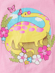 Baby And Toddler Girls Dino Graphic Tee
