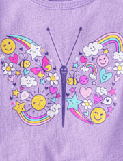 Baby And Toddler Girls Butterfly Icon Graphic Tee