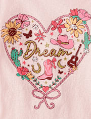 Baby And Toddler Girls Western Heart Graphic Tee