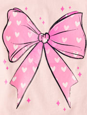 Baby And Toddler Girls Bow Graphic Tee