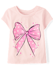 Baby And Toddler Girls Bow Graphic Tee