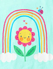 Baby And Toddler Girls Flower Graphic Tee