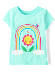 Baby And Toddler Girls Flower Graphic Tee