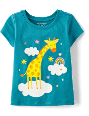 Baby And Toddler Girls Giraffe Graphic Tee