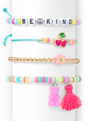 Lot de 4 bracelets à perles Fille Be Kind