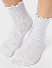 Girls Pointelle Ruffle Midi Socks 4-Pack
