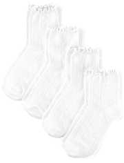 Girls Pointelle Ruffle Midi Socks