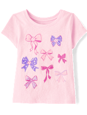 Baby And Toddler Girls Bows Graphic Tee