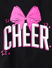 Girls Cheer Bow Graphic Tee