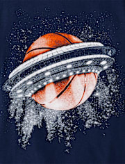 Boys Basketball Spaceship Graphic Tee