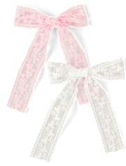 Girls Lace Bow Hair Clip 2-Pack