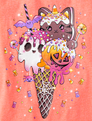 Girls Summerween Ice Cream Cone Graphic Tee