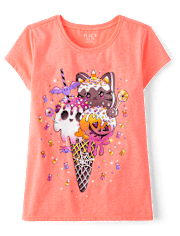 Girls Summerween Ice Cream Cone Graphic Tee